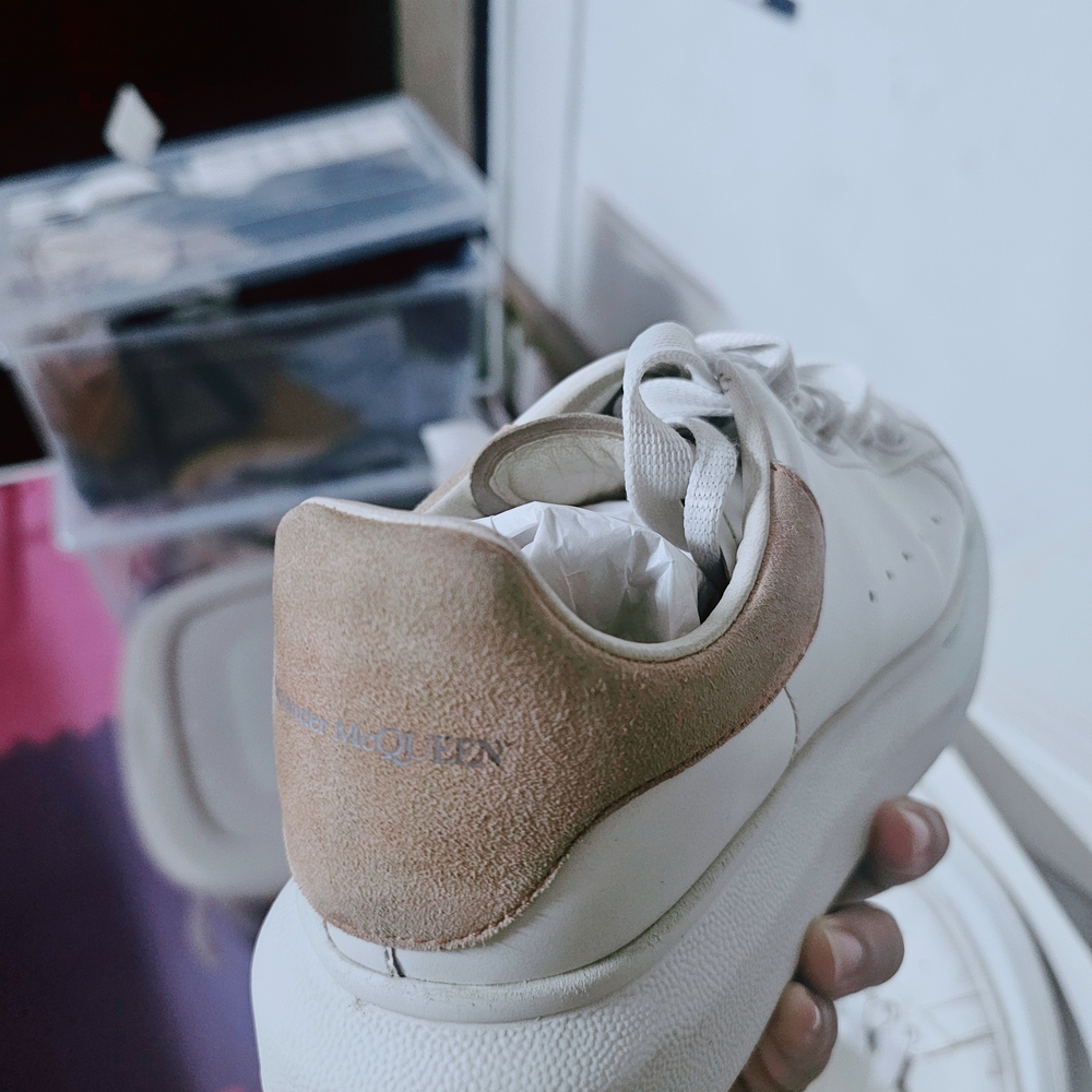 Alexander McQueen White and Peach Sneakers